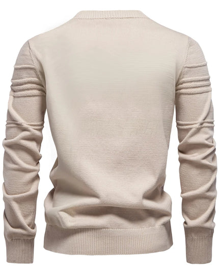 AIOPESON Men's Striped Crewneck Sweater - Warm Cotton Pullover