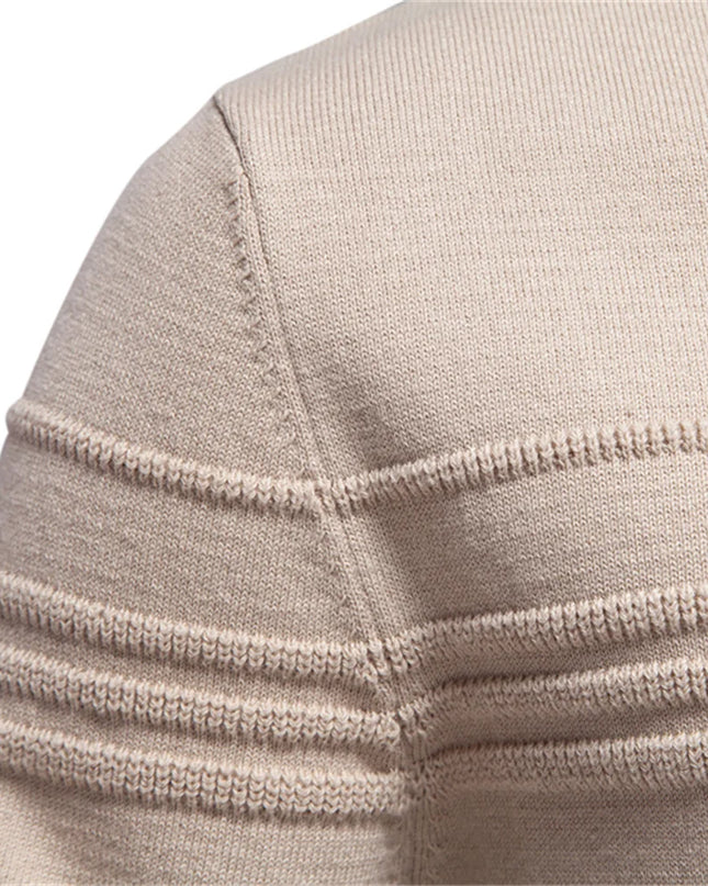 AIOPESON Men's Striped Crewneck Sweater - Warm Cotton Pullover