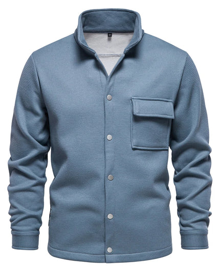 AIOPESON Men's Thick Waffle Fleece Jacket - Warm Button Up Outwear