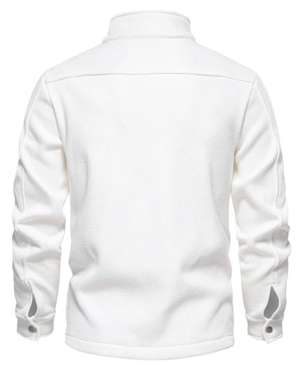 AIOPESON Men's Thick Waffle Fleece Jacket - Warm Button Up Outwear