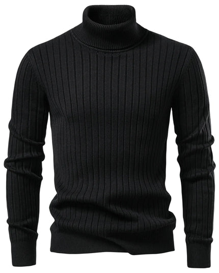 AIOPESON Men’s Turtleneck Sweater - Solid Color Pullover Knitwear