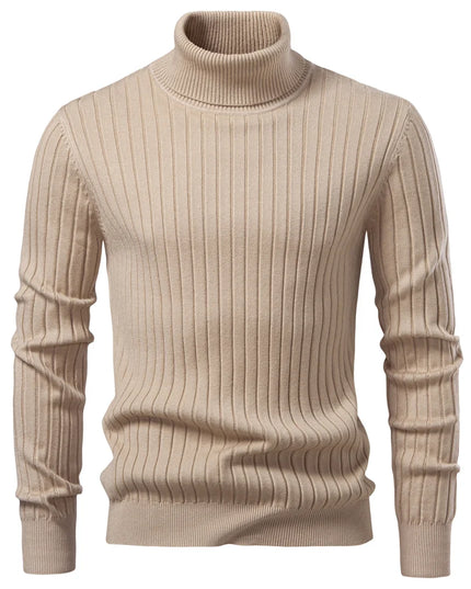 AIOPESON Men’s Turtleneck Sweater - Solid Color Pullover Knitwear