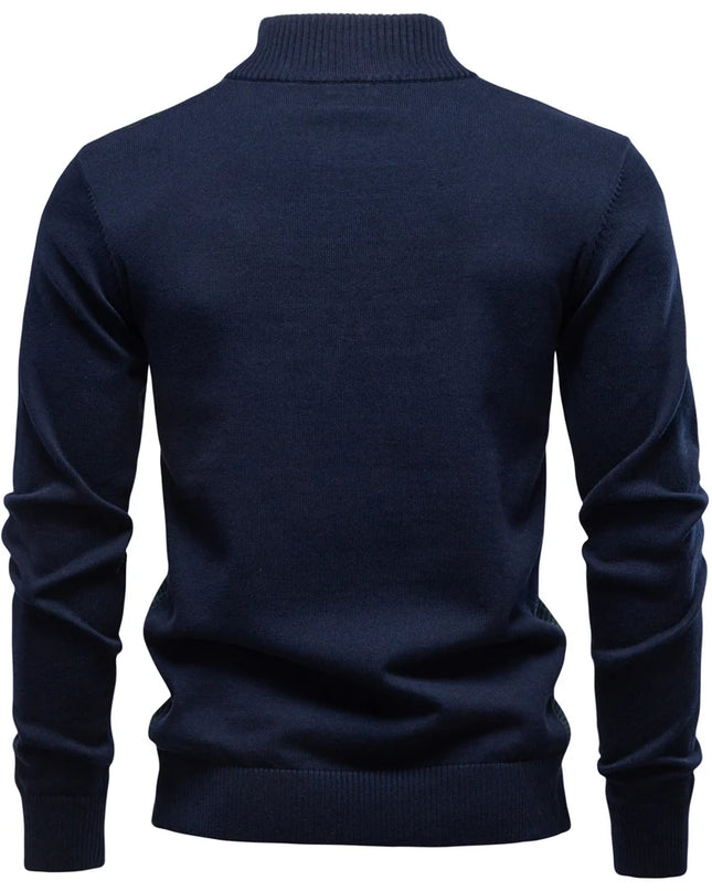 AIOPESON Men's Turtleneck Sweater - Striped Knit Pullover for Autumn