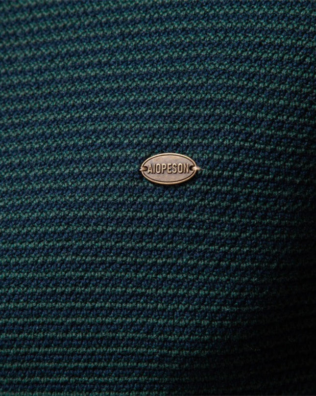 AIOPESON Men's Turtleneck Sweater - Striped Knit Pullover for Autumn
