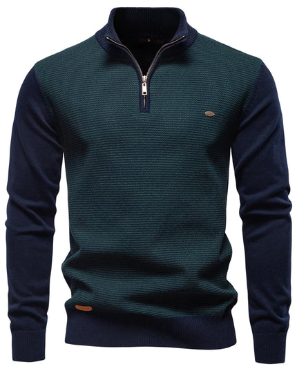 AIOPESON Men's Turtleneck Sweater - Striped Knit Pullover for Autumn