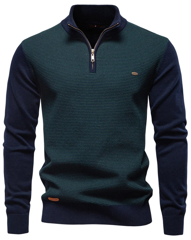 AIOPESON Men's Turtleneck Sweater - Striped Knit Pullover for Autumn