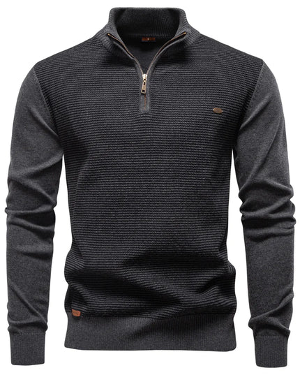 AIOPESON Men's Turtleneck Sweater - Striped Knit Pullover for Autumn