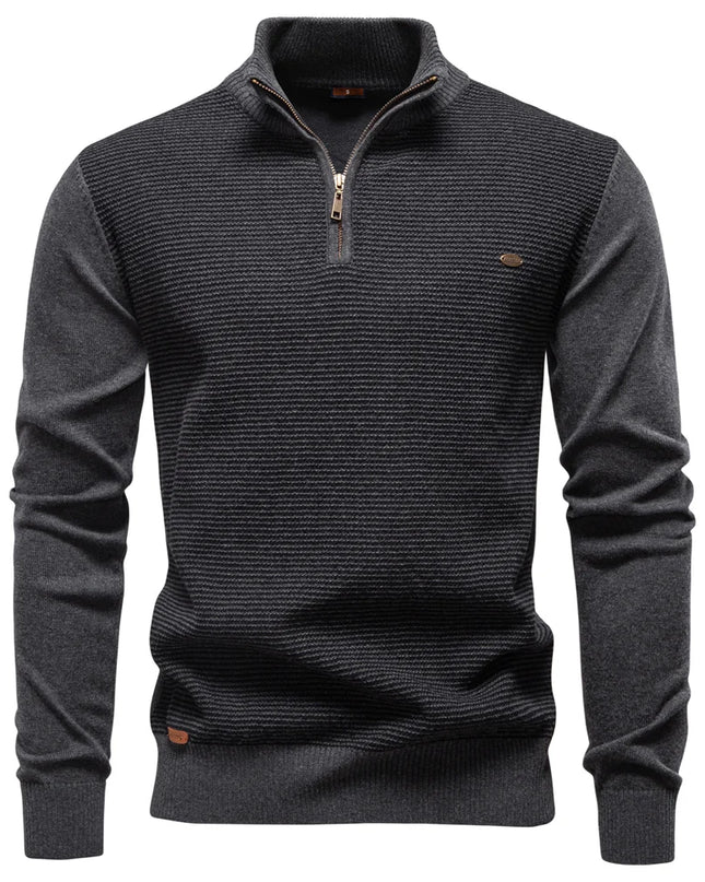 AIOPESON Men's Turtleneck Sweater - Striped Knit Pullover for Autumn