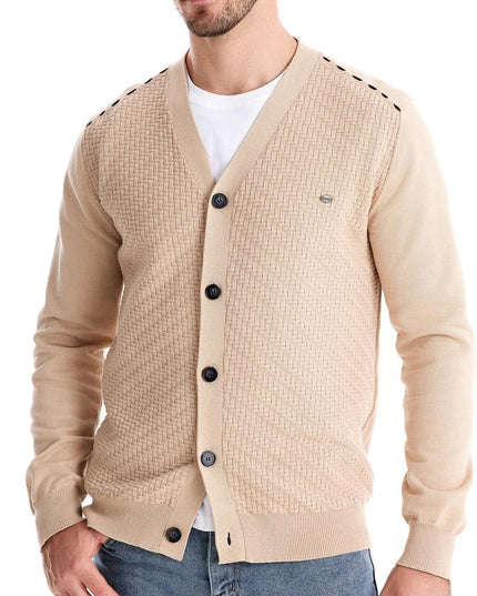 AIOPESON Men's V Neck Button-Up Cotton Cardigan - Casual Knit Sweater