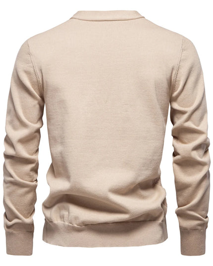 AIOPESON Men's V Neck Button-Up Cotton Cardigan - Casual Knit Sweater