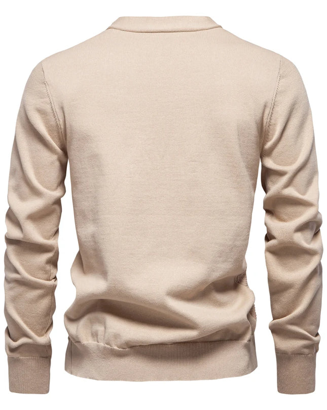 AIOPESON Men's V Neck Button-Up Cotton Cardigan - Casual Knit Sweater