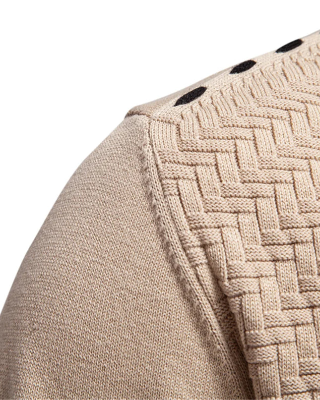 AIOPESON Men's V Neck Button-Up Cotton Cardigan - Casual Knit Sweater