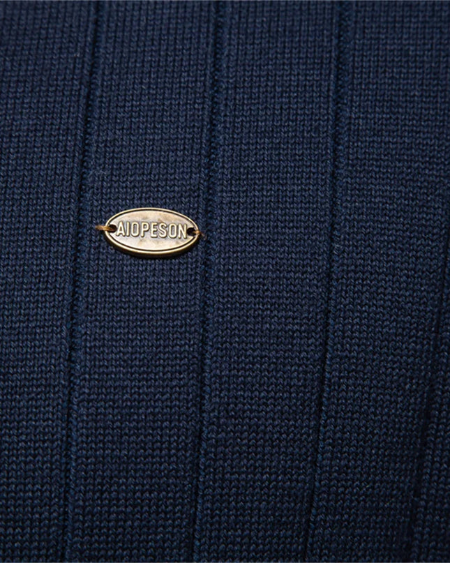 AIOPESON Men's V-Neck Button-Up Cotton Cardigan - Casual Knit Sweater