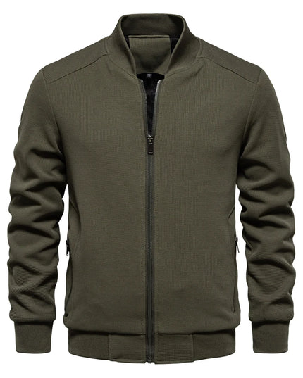 AIOPESON Men's Waffle Fleece Bomber Jacket - Warm Casual Outerwear