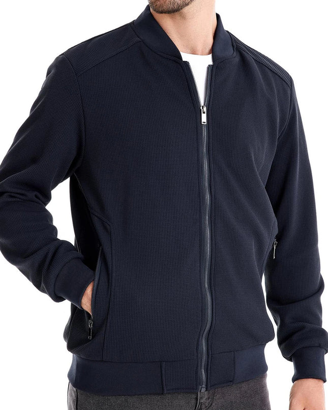 AIOPESON Men's Waffle Fleece Bomber Jacket - Warm Casual Outerwear