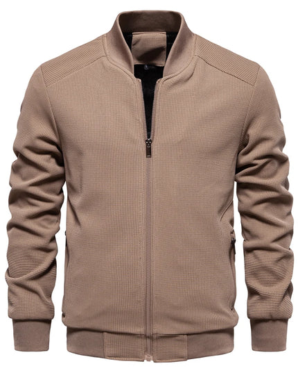 AIOPESON Men's Waffle Fleece Bomber Jacket - Warm Casual Outerwear