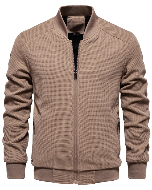 AIOPESON Men's Waffle Fleece Bomber Jacket - Warm Casual Outerwear