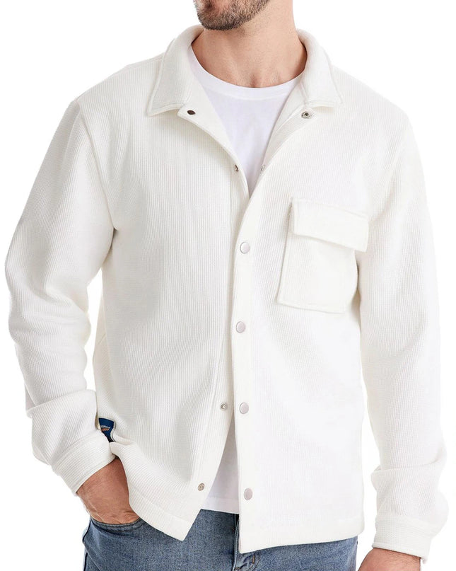 AIOPESON Men's Waffle Fleece Jacket - Thick & Warm with Pocket