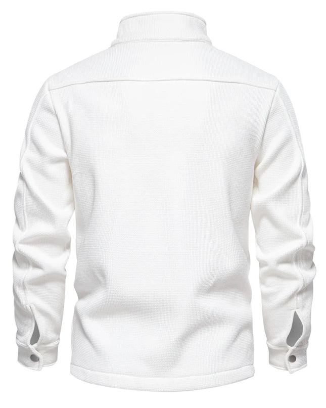 AIOPESON Men's Waffle Fleece Jacket - Thick & Warm with Pocket