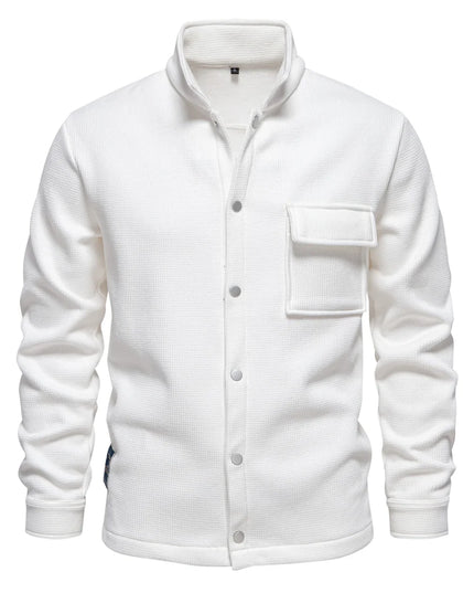 AIOPESON Men's Waffle Fleece Jacket - Thick & Warm with Pocket