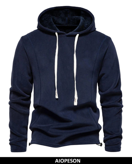 AIOPESON Men's Winter Fleece Hoody - Warm Casual Soft Shell Sweatshirt