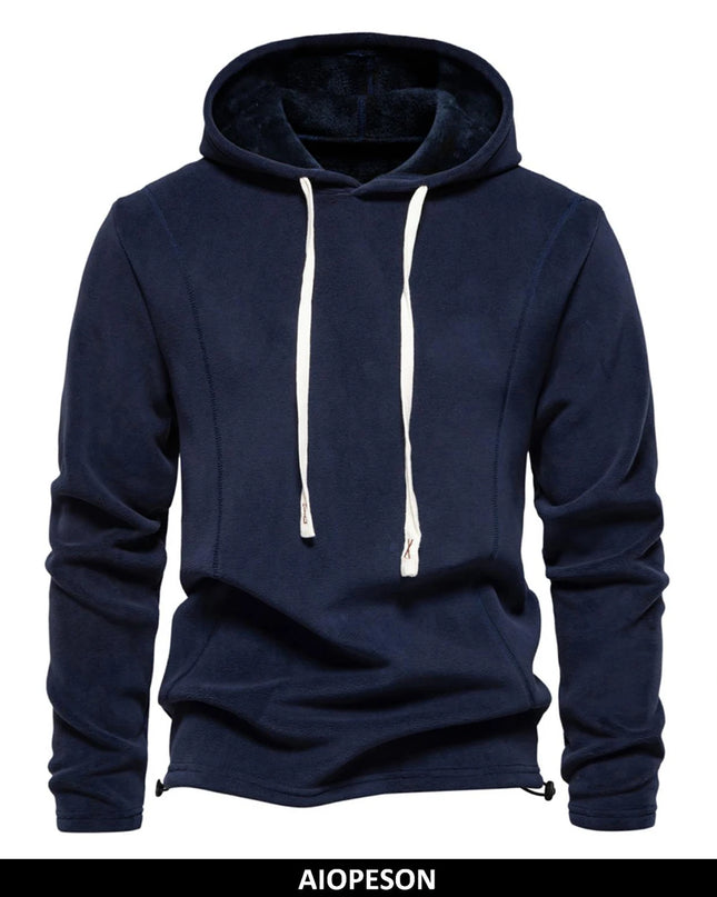 AIOPESON Men's Winter Fleece Hoody - Warm Casual Soft Shell Sweatshirt