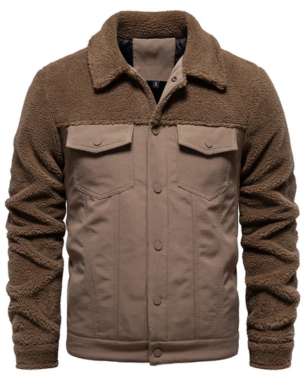 AIOPESON Men's Winter Sherpa Fleece Jacket - Warm Casual Workwear