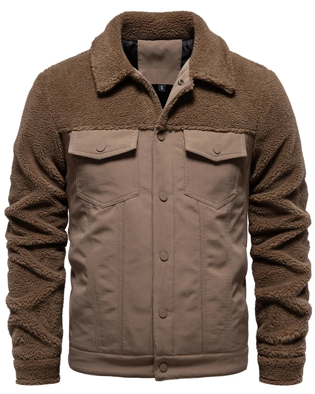 AIOPESON Men's Winter Sherpa Fleece Jacket - Warm Casual Workwear