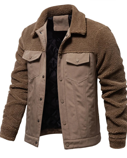 AIOPESON Men's Winter Sherpa Fleece Jacket - Warm Casual Workwear