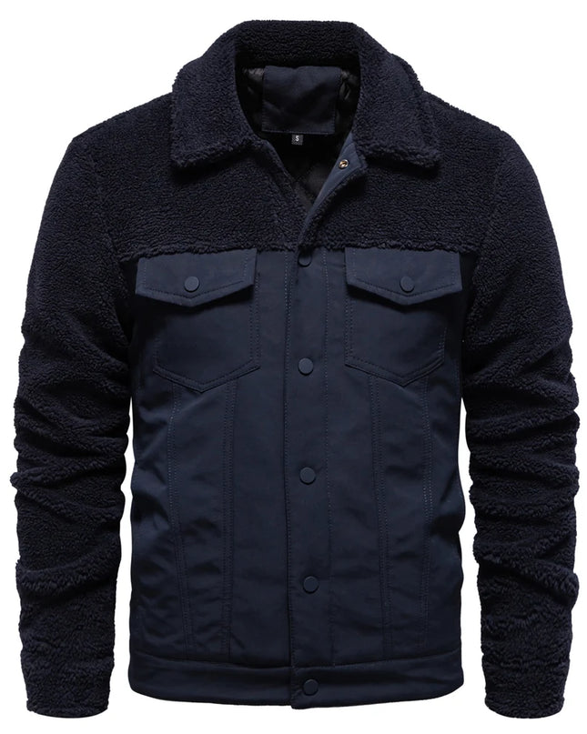 AIOPESON Men's Winter Sherpa Fleece Jacket - Warm Casual Workwear