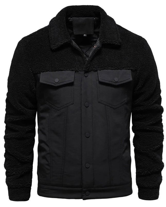 AIOPESON Men's Winter Sherpa Fleece Jacket - Warm Casual Workwear