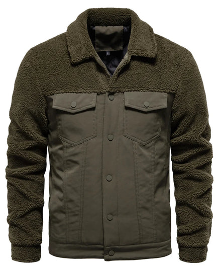 AIOPESON Men's Winter Sherpa Fleece Jacket - Warm Casual Workwear