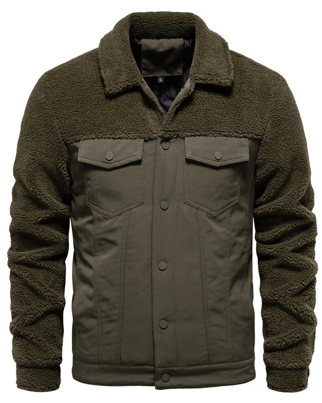AIOPESON Men's Winter Sherpa Fleece Jacket - Warm Casual Workwear