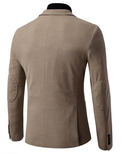 AIOPESON Slim Fit Men's Blazer - Solid Color Business Casual Jacket