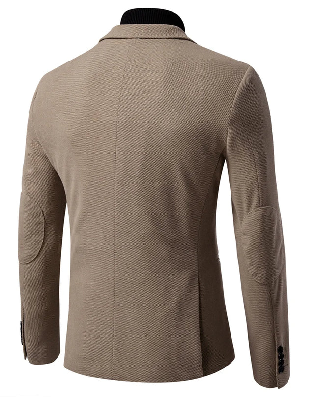 AIOPESON Slim Fit Men's Blazer - Solid Color Business Casual Jacket