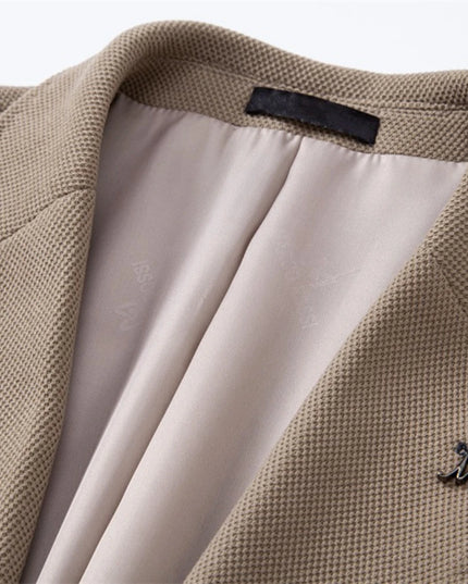 AIOPESON Slim Fit Men's Blazer - Solid Color Business Casual Jacket