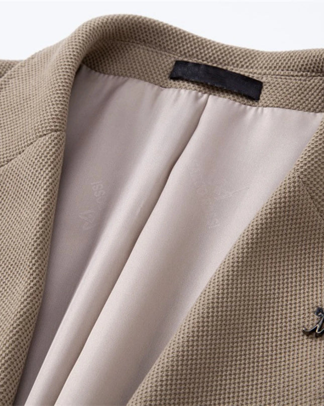 AIOPESON Slim Fit Men's Blazer - Solid Color Business Casual Jacket