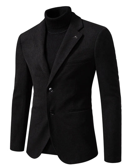 AIOPESON Slim Fit Men's Blazer - Solid Color Business Casual Jacket