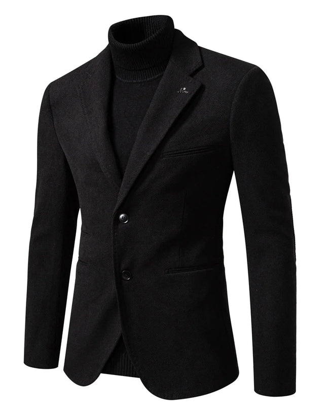 AIOPESON Slim Fit Men's Blazer - Solid Color Business Casual Jacket