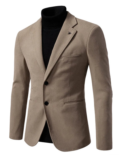 AIOPESON Slim Fit Men's Blazer - Solid Color Business Casual Jacket