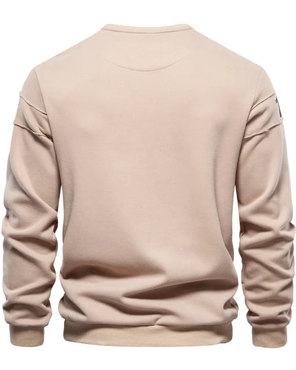 AIOPESON Smooth Patchwork Sweatshirts for Men - Trendy O-neck Design