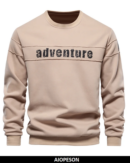 AIOPESON Smooth Patchwork Sweatshirts for Men - Trendy O-neck Design