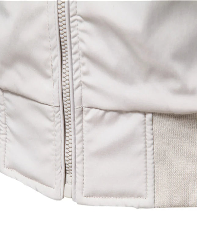 AIOPESON Solid Color Baseball Jacket - Slim Fit Casual Bomber for Men