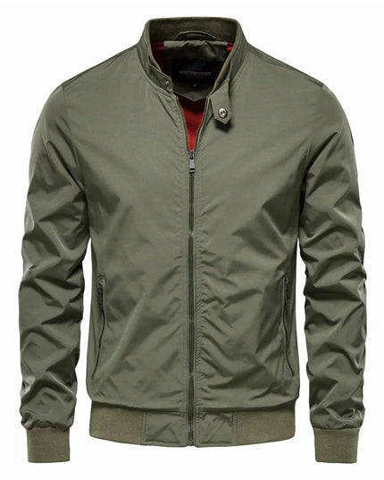 AIOPESON Solid Color Baseball Jacket - Slim Fit Casual Bomber for Men