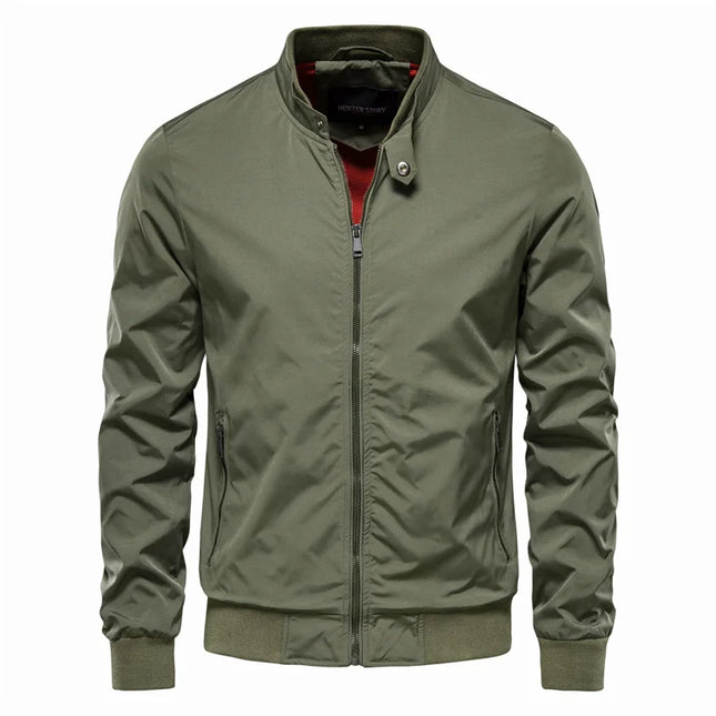 AIOPESON Solid Color Baseball Jacket - Slim Fit Casual Bomber for Men