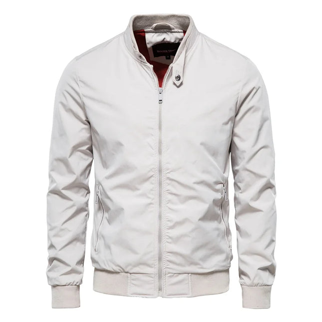 AIOPESON Solid Color Baseball Jacket - Slim Fit Casual Bomber for Men