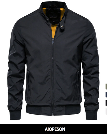 AIOPESON Solid Color Baseball Jacket - Slim Fit Casual Bomber for Men