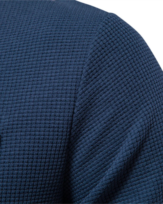 AIOPESON Solid Color Long Sleeve T-Shirt - Breathable Men's Top