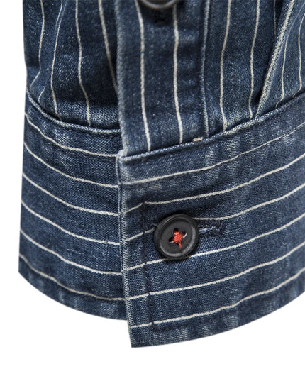 AIOPESON Striped Cotton Denim Shirt - Stretch Long Sleeve Casual