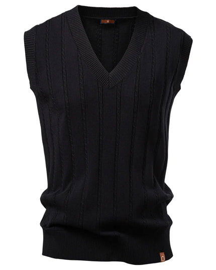 Aiopeson Men's Solid Color V Neck Knitted Vest - Casual & Versatile